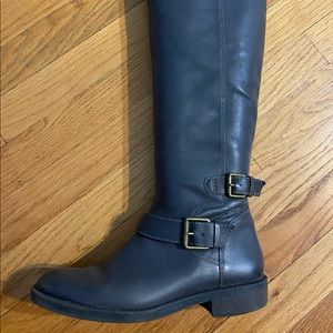 Enzo Angiolini Tall Grey Leather Boots